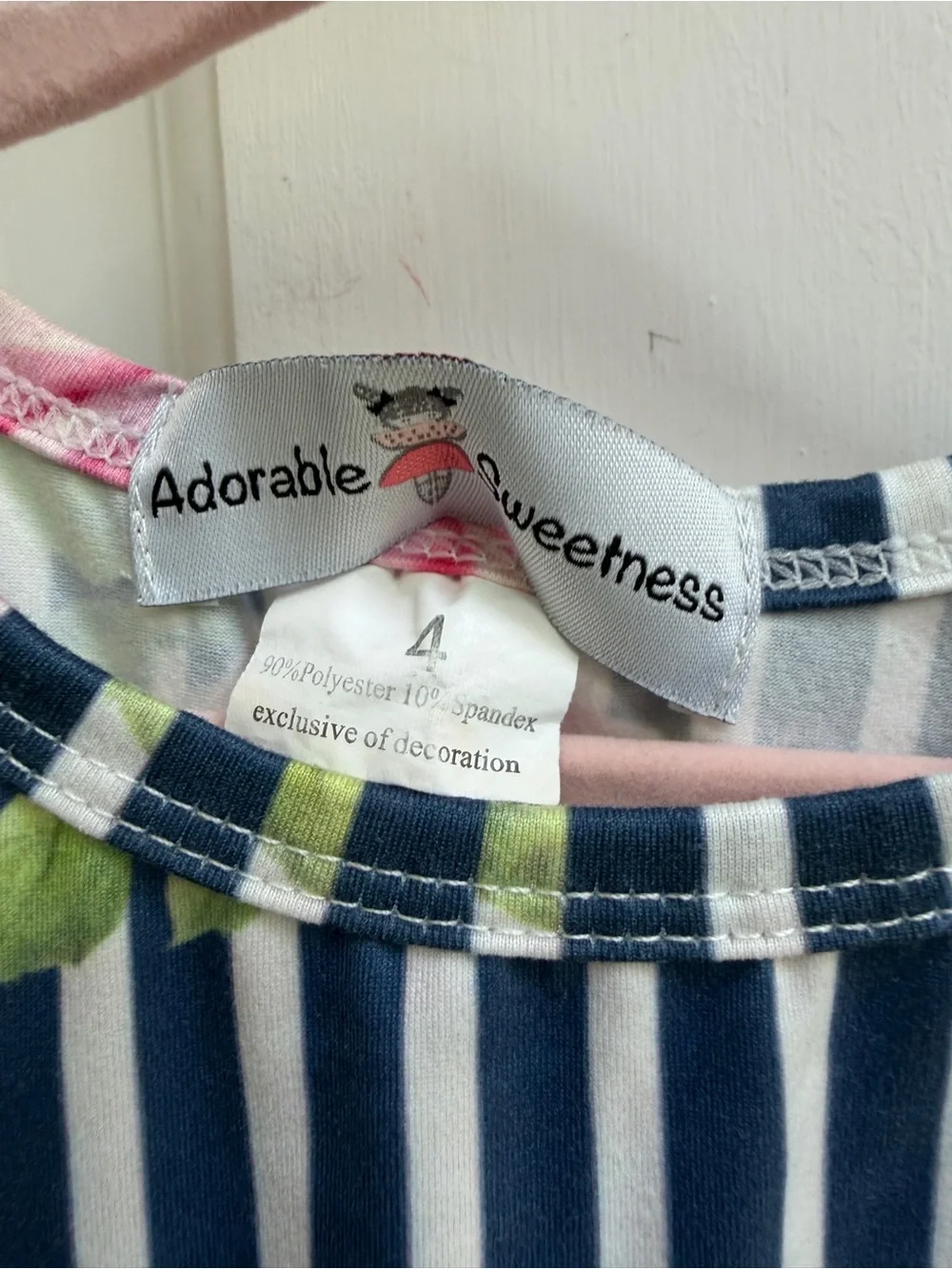 Adorable Sweetness Girls 4 Striped Floral Girls' Casual Short Sleeve Dress